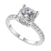Aspen Micro French Pave Classic Cushion Cut Diamond Engagement Ring - Nivetta